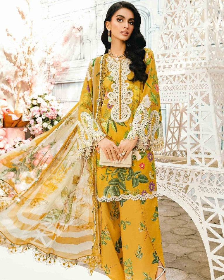 Maria B – 3PC Embroidered Lawn Suit – Design 04